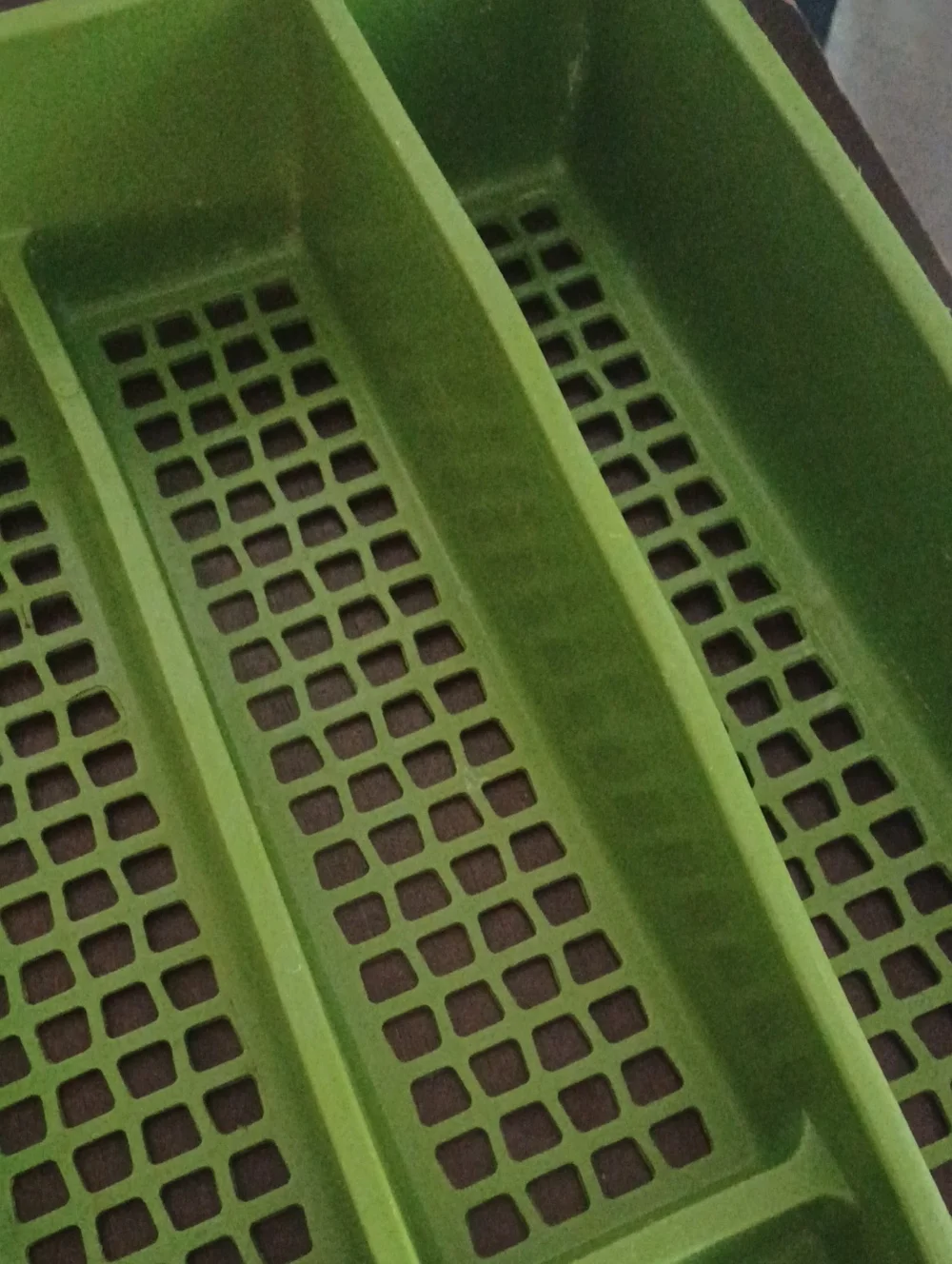 Vintage Large Avocado Plastic Silverware Organizer Drawer Tray Cultery Organizer